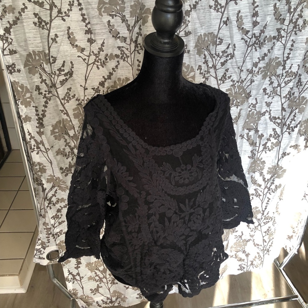 Black Embroidered Top